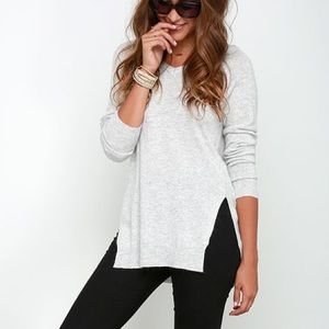 Grey Lulus Slit Sweater